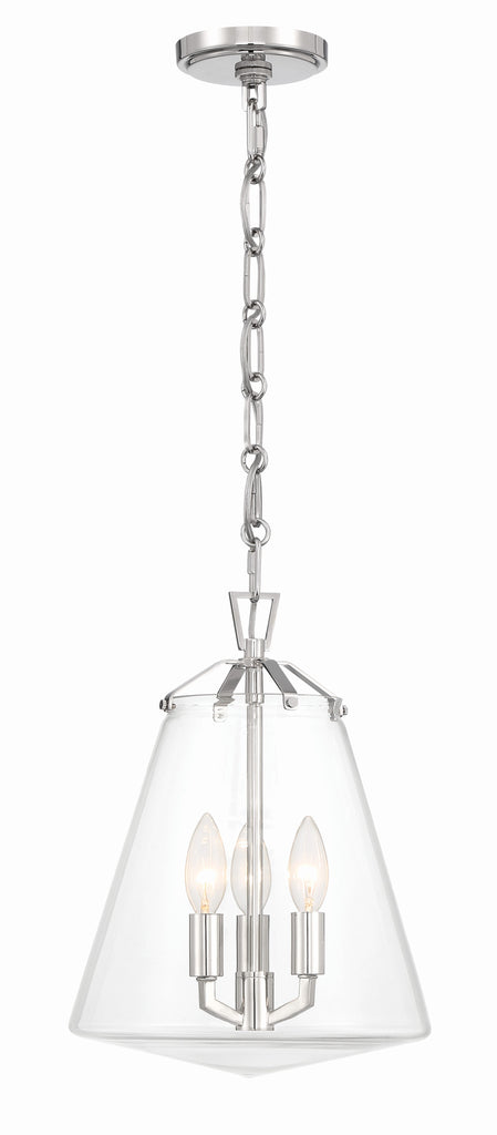 Voss 3 Light Polished Nickel Mini Chandelier - C193-VSS-7004-PN