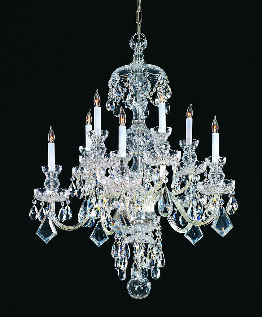 10 Light Polished Chrome Crystal Chandelier Draped In Clear Hand Cut Crystal - C193-1140-CH-CL-MWP