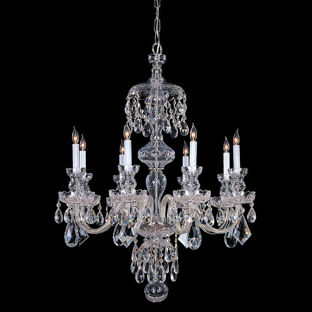 8 Light Polished Chrome Crystal Chandelier Draped In Clear Hand Cut Crystal - C193-1148-CH-CL-MWP