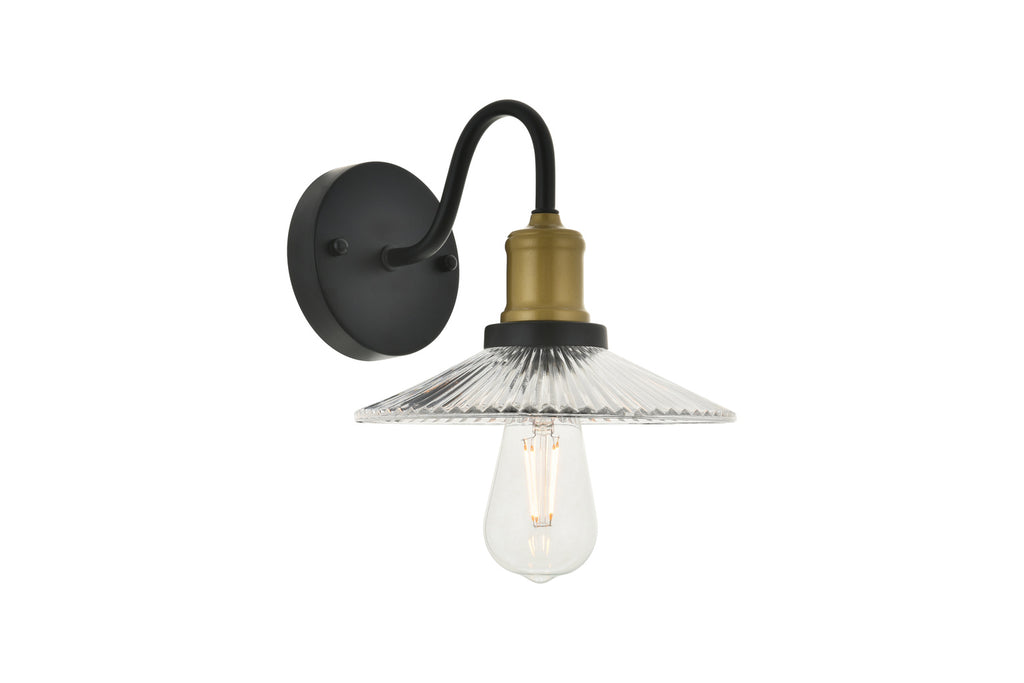 ZC121-LD4040W8BRB - Living District: Waltz 1 light brass and black Wall Sconce