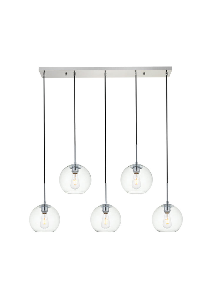 ZC121-LD2228C - Living District: Baxter 5 Lights Chrome Pendant With Clear Glass