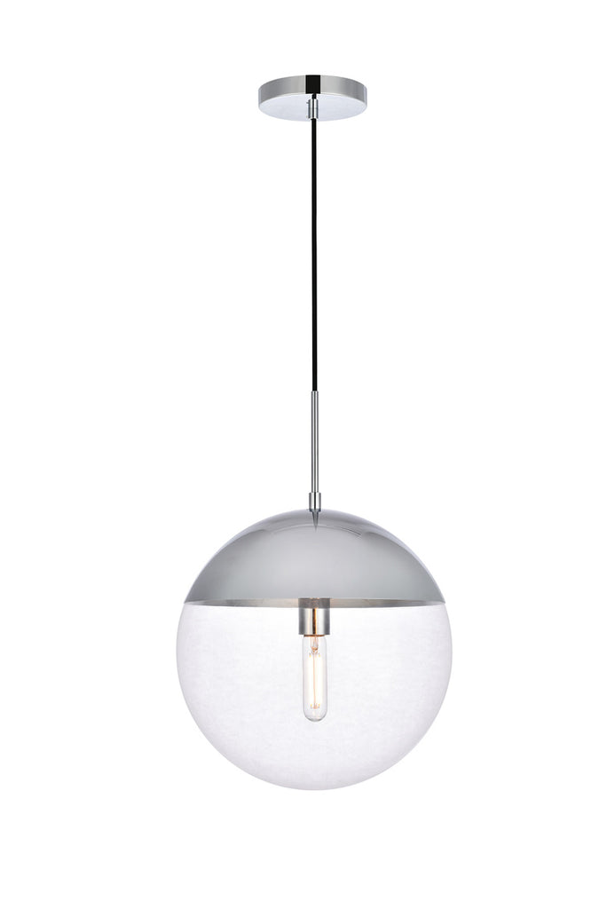 ZC121-LD6047C - Living District: Eclipse 1 Light Chrome Pendant With Clear Glass