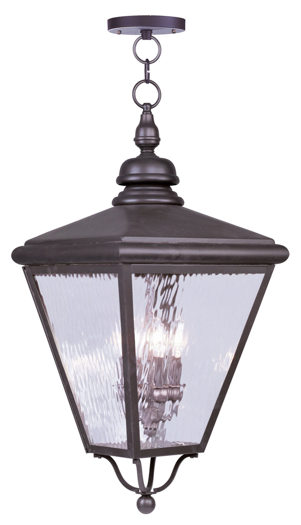 Livex Cambridge 4 Light Bronze Outdoor Chain Lantern  - C185-2037-07