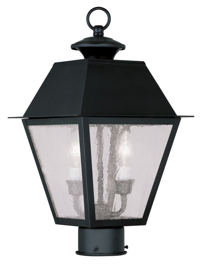 Livex Mansfield 2 Light Black Outdoor Post Lantern - C185-2166-04