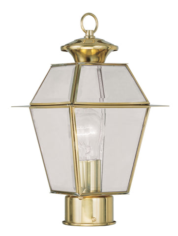 Livex Westover 1 Light PB Outdoor Post Lantern - C185-2182-02