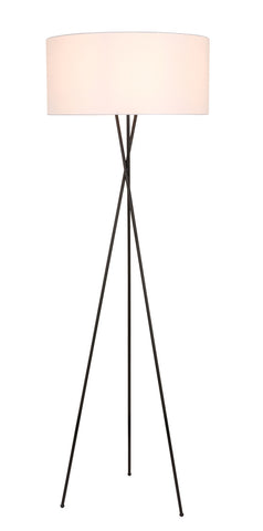 ZC121-LD6189BK - Living District: Cason 1 light Black and White shade Floor lamp