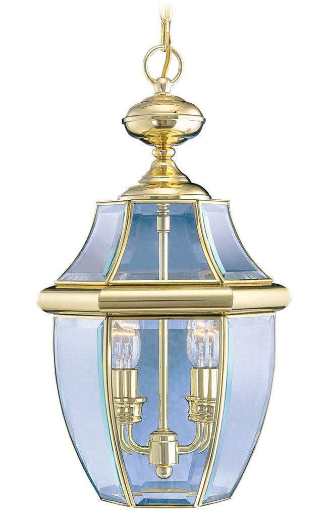 Livex Monterey 2 Light PB Outdoor Chain Lantern  - C185-2255-02