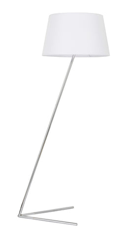 ZC121-LD6181C - Living District: Cason 1 light Chrome and White shade Floor lamp