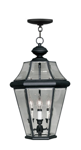 Livex Georgetown 3 Light Black Outdoor Chain Lantern  - C185-2365-04