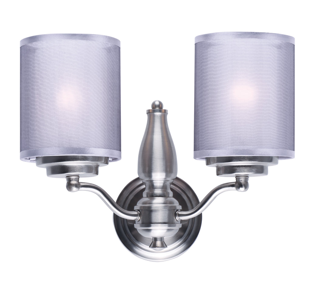 Lucid 2-Light Wall Sconce Satin Nickel - C157-24559SSSN