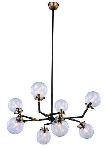 ZC121-1507G44BB - Urban Classic: Leda 8 light Burnished Brass&Flat Black Chandelier