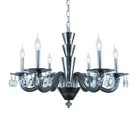 ZC121-7870D29SS/RC - Regency Lighting: Augusta 6 light Silver Shade Chandelier Clear Royal Cut Crystal