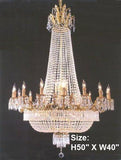 French Empire Crystal Chandelier Lighting Gold Sw H50" X W40" - Perfect For An Entryway Or Foyer Trimmed With Spectra(Tm) Crystal Reliable Crystal Quality By Swarovski - A500-1280/14+7 Sw