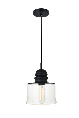 ZC121-LD2253BK - Living District: Kenna 1 Light Black Pendant With Clear Glass