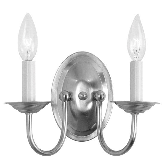 Livex Home Basics 2 Light Brushed Nickel Wall Sconce - C185-4152-91