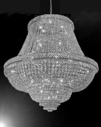 Swarovski Crystal Trimmed Chandelier French Empire Crystal Chandelier Lighting H50" X W50" - G93-Silver/5050/448 Sw