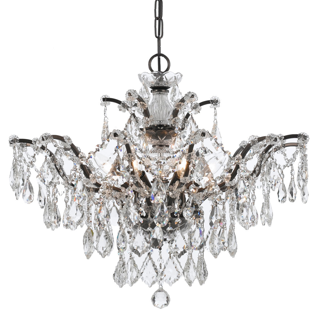 6 Light Vibrant Bronze Modern Chandelier Draped In Clear Hand Cut Crystal - C193-4459-VZ-CL-MWP