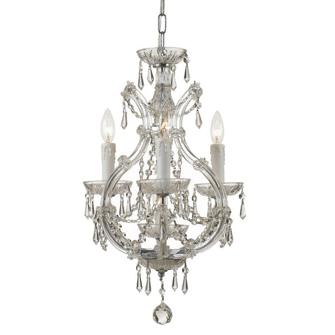 4 Light Chrome Crystal Mini Chandelier Draped In Clear Italian Crystal - C193-4473-CH-CL-I