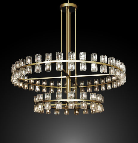 Archanne Round 2-Tier Chandelier Lighting 60" Great For The Family Room, Living Room, Entryway, Foyer, And More - G7-CG/4511/108