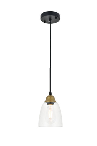 ZC121-LD4013D6BRB - Living District: Felicity 1 light brass and black Pendant