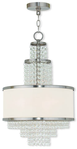 Livex Prescott 3 Light Brushed Nickel Mini Chandelier - C185-50784-91