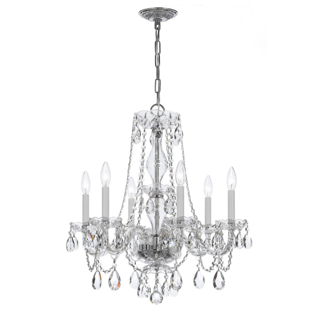6 Light Polished Chrome Crystal Chandelier Draped In Clear Hand Cut Crystal - C193-5086-CH-CL-MWP