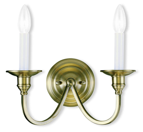 Livex Cranford 2 Light Antique Brass Wall Sconce - C185-5142-01