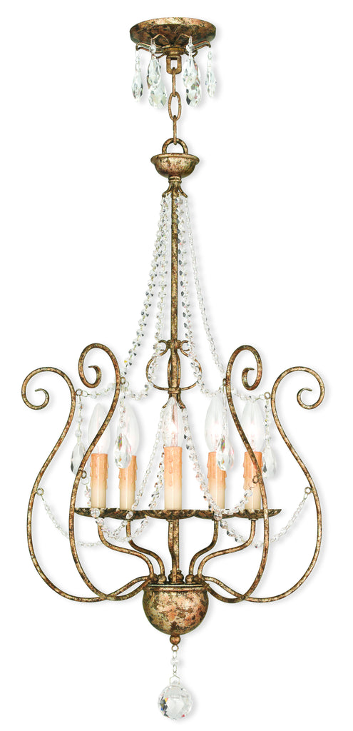 Livex Isabella 5 Light European Bronze Foyer Chandelier - C185-51907-36