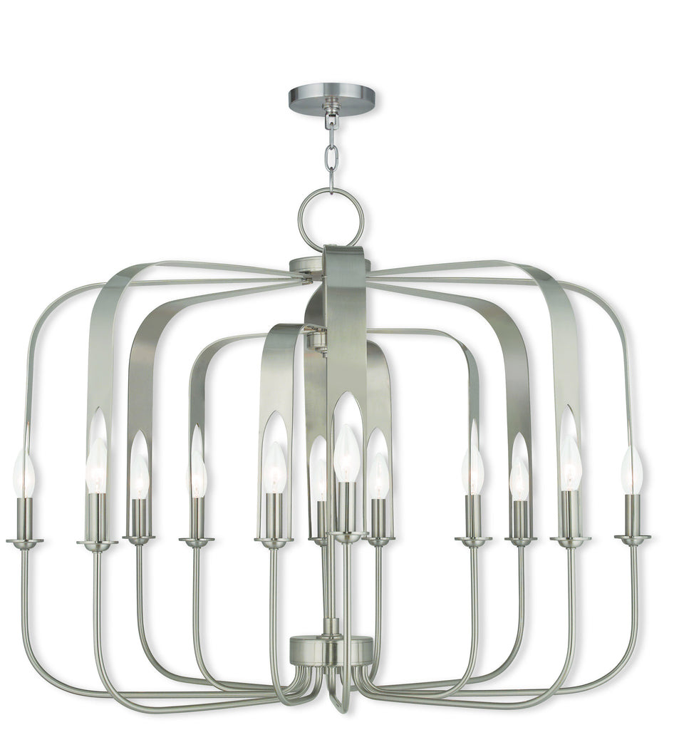 Livex Addison 8 Light + 4 Light BN Chandelier - C185-51939-91