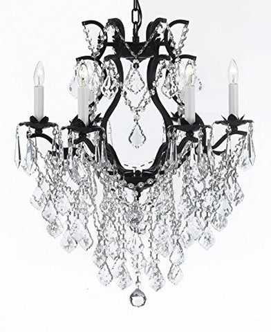 Swarovski Crystal Trimmed Chandelier Wrought Iron Empress Crystal (Tm) Chandelier Lighting H 27" W 20" - A83-B12/3530/6Sw