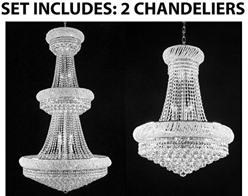 Set Of 2 - 1 For Entryway/Foyer And 1 For Dining Room French Empire Empress Crystal (Tm) Chandeliers Chandelier Lighting - 1Ea Cs/541/32 + 1Ea Cs/542/15