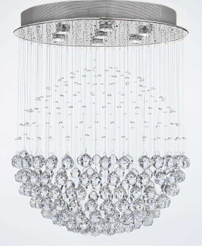 Modern Contemporary Chandelier "Rain Drop" Chandeliers Lighting With Crystal Balls W24" H30" - J10-26063/7