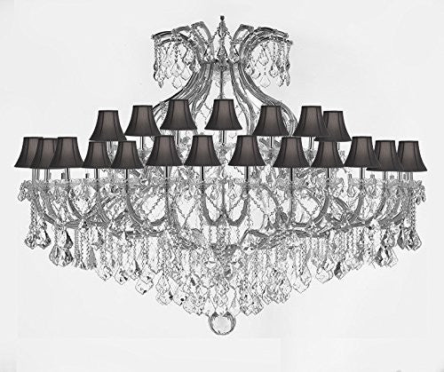 Maria Theresa Empress Crystal (Tm) Chandelier Lighting H 48" W 72" With Black Shades - Cjd-Sc/Blackshade/B62/Cs/2181/72