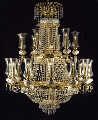 French Empire Crystal Chandelier Lighting W 40" X H 50" - A81-519/21+7