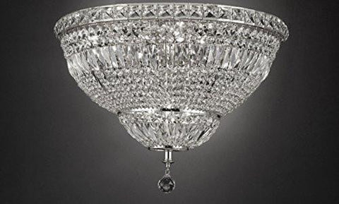 Flush Basket French Empire Crystal Chandelier Lighting H22" W30" - A93-Flush/Cs/454/14