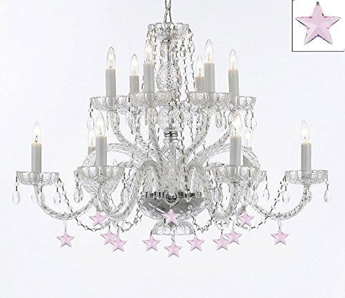 Murano Venetian Style All Empress Crystal (Tm) Chandelier With Stars - A46-B38/385/6+6