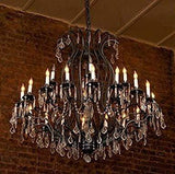 Set of 3-2 Wrought Iron Wall Sconce Crystal Lighting 3 Tier Wall Sconces W16 x H24 and 1 Wrought Iron Crystal Chandeliers Lighting Empress Crystal (TM) H46 W46 Perfect for an Entryway Or Foyer! - 2EA A500-6/3034 + 1EA A500-3034/18+6