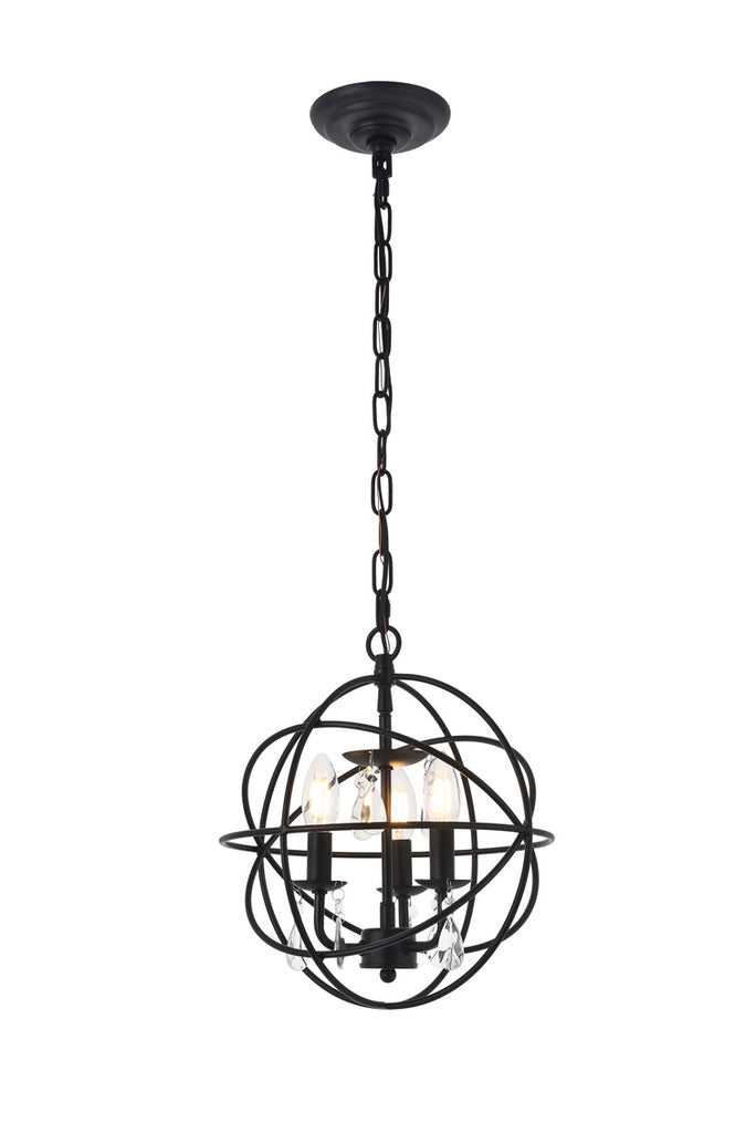 ZC121-LD5055D12MB - Living District: Wallace 3 light Matte Black Pendant