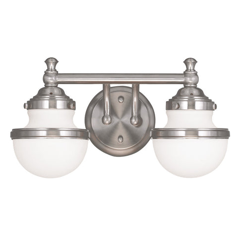 Livex Oldwick 2 Light Brushed Nickel Bath Light - C185-5712-91