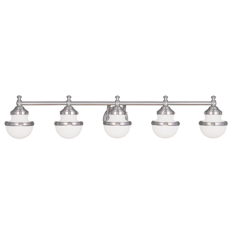 Livex Oldwick 5 Light Brushed Nickel Bath Light - C185-5715-91