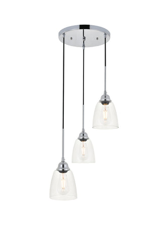 ZC121-LD4013D16C - Living District: Felicity 3 light chrome Pendant