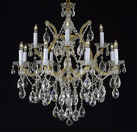 Maria Theresa Crystal Chandelier Lighting Chandeliers Dressed With Diamond Cut Crystal H 30" W 28" - A83-B77/21532/12+1