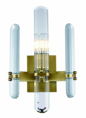 ZC121-1530W10BB/RC - Urban Classic: Lincoln 1 light Burnished Brass Wall Sconce Clear Royal Cut Crystal