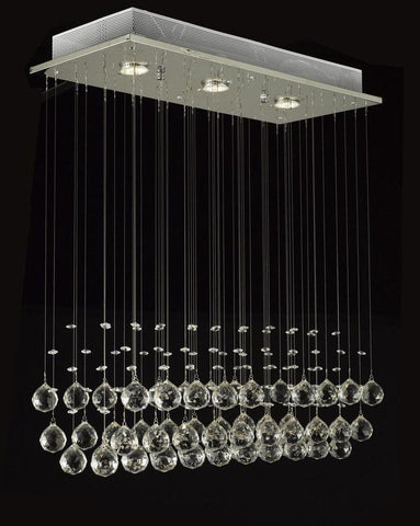 Modern Chandelier Rain Drop Lighting Crystal Ball Fixture Pendant Ceiling Lamp H39 X W25 X Depth 10 3 Lights Modern - J10-C9074-339