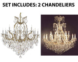 Set of 2-1 Maria Theresa Crystal Lighting Chandeliers Lights Fixture Ceiling Lamp H38" X W37" and 1 Crystal Chandelier Lighting Chandeliers Size: H52" X W46" - 1/21510/15+1 + 52/2MT/24+1 A500-