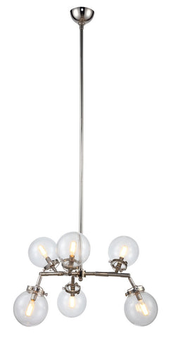 ZC121-1507G36PN - Urban Classic: Leda 6 light Polished Nickel Chandelier