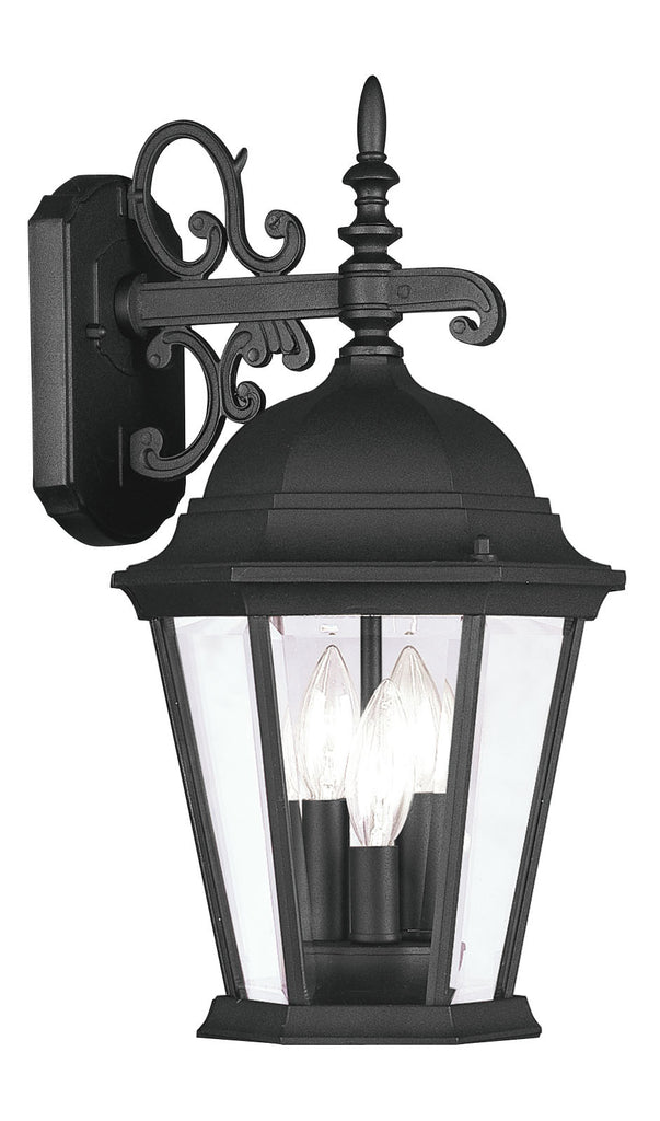 Livex Hamilton 3 Light Black Outdoor Wall Lantern - C185-7560-04