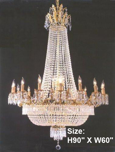French Empire Crystal Chandelier Lighting H90" X W60" 36 Lights - A93-1280/24+12