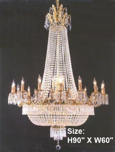 French Empire Crystal Chandelier Lighting H90" X W60" 36 Lights - A500-1280/24+12