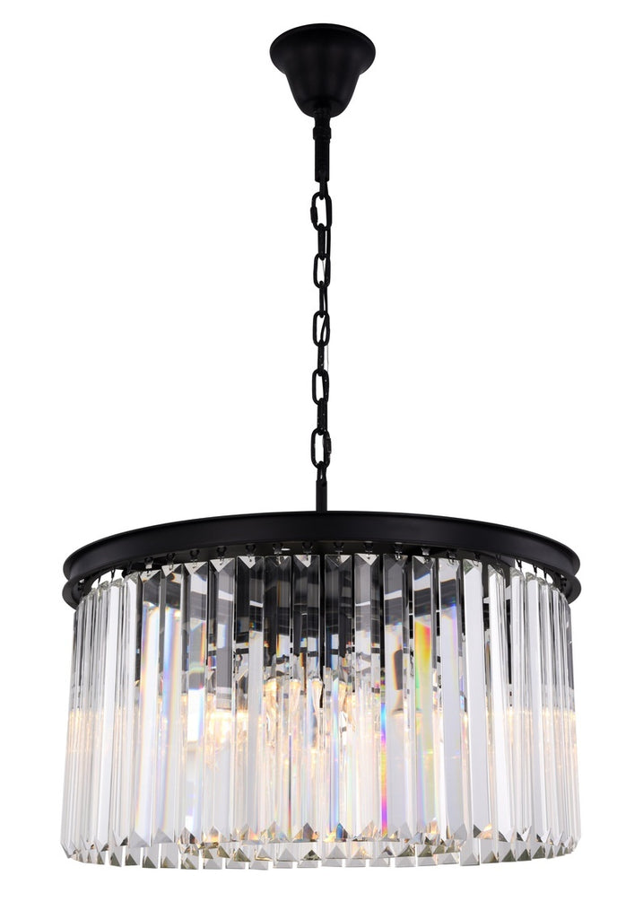 ZC121-1238D26MB/RC - Urban Classic: Sydney 8 light Matte Black Chandelier Clear Royal Cut Crystal